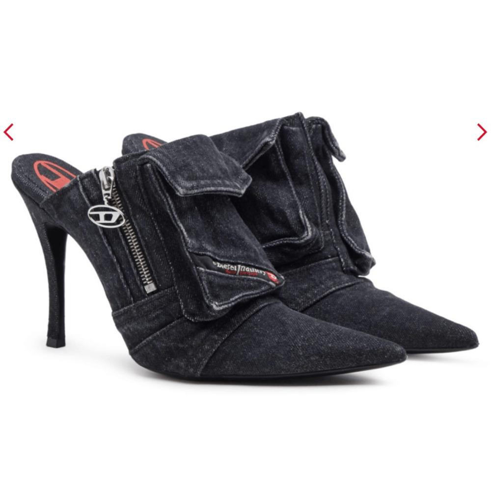 NWOT Diesel D-Venus Pocket Ml Denim Mule